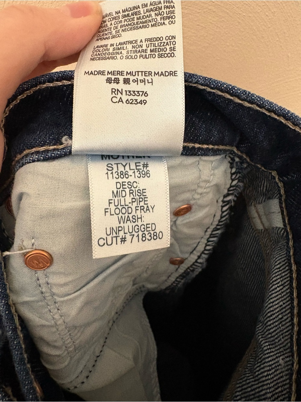 Mother Superior The Mid Rise Full-Pipe Flood Fray Jeans Unplugged Size 27 - Picture 16 of 16